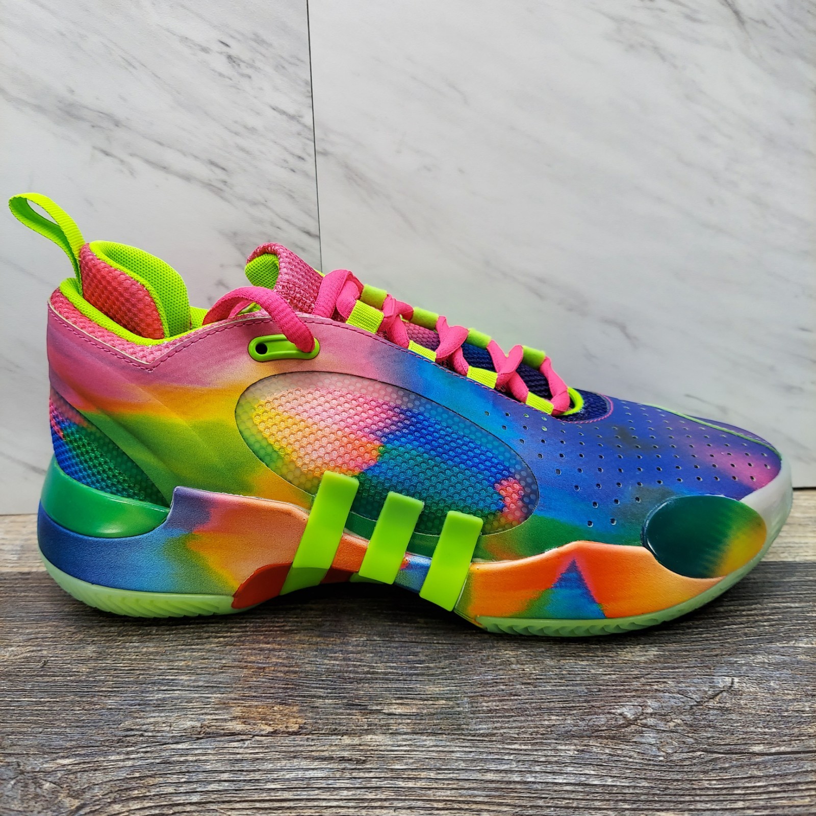 Adidas SM DON Issue 5 Tie Dye Multicolor Rare Limited Ed Shoes Mens 7 / Womens 8 image 9