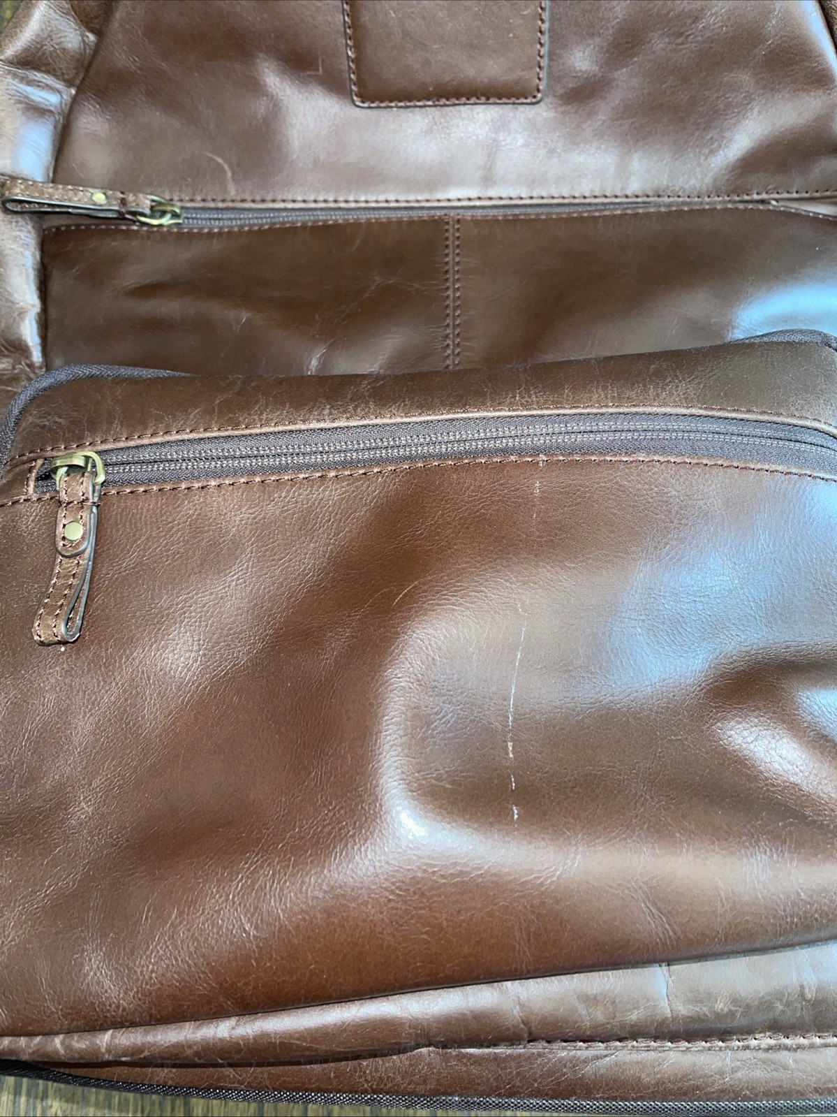 100% Leather Backpack Padded Computer Compartment… - image 3