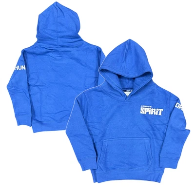 London Spire Cricket Hoodie Kinder Blau Logo Kapuzenpullover - Neu