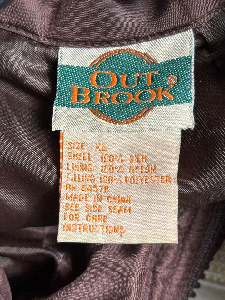 Chaqueta Outbrook Para Hombre XL Acolchada Cremallera Completa Ligera Seda De Colección Rara Foto 3 de 4