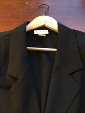 Apparenza Women's Vintage 90s Charcoal Gray Blazer Size Large Made In USA EUC