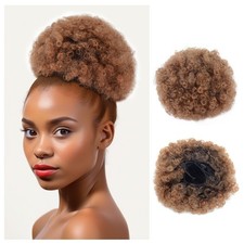 Afro Puff Drawstring Ponytail Extension - Kinky Curly Hairpiece for Effortles...