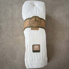 VTG Socks Cotton Nylon Blend NOS 9-11 Crew 80s 90's White Thick Soft 3 Pairs