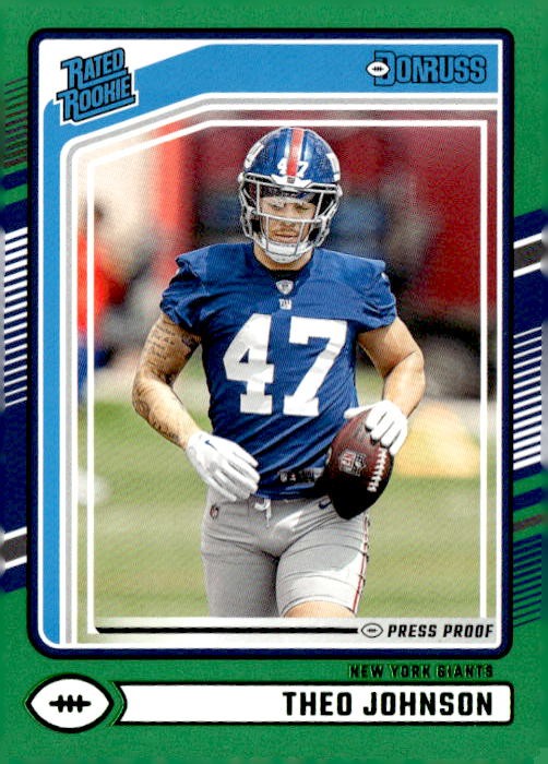 2024 Donruss #357 Theo Johnson press proof green