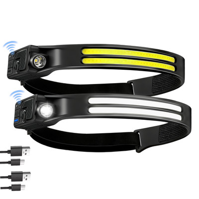 Rechargeable 230° Wide Beam Headlamp, Waterproof Motion Sensor Led Head Lamp