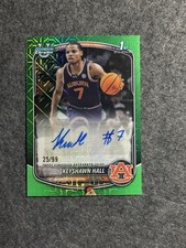 2025-26 Bowman Keyshawn Hall Auto 1st RC Green Mojo Refractor Chrome SP #25/99!!