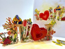 Origami Pop Cards Rainbow Lorikeet LOVE Birds Handmade with Love Pop Up Card