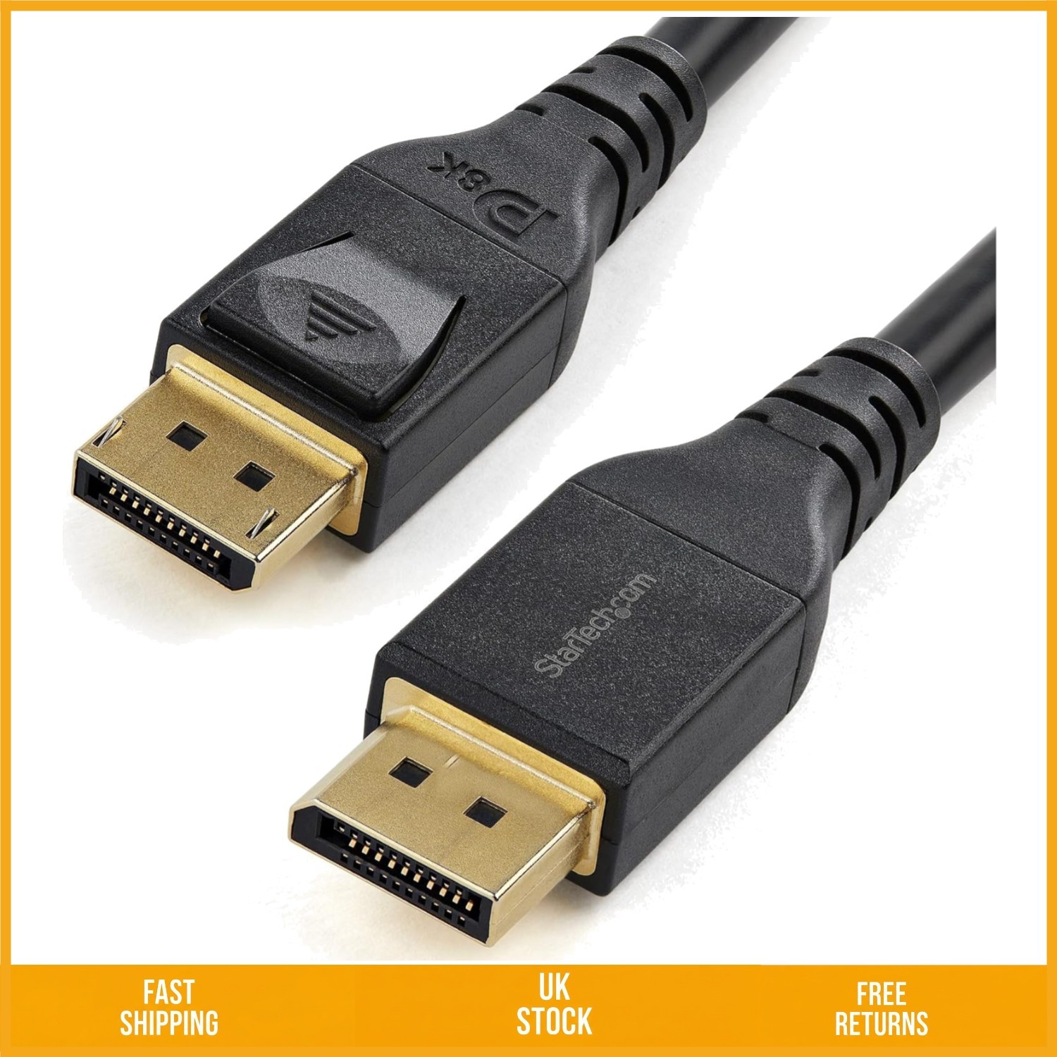 High Speed VESA Certified 8K DisplayPort 1.4 Latching HDR Cable 12ft