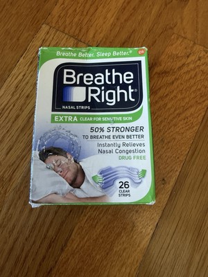 Breathe Right Strips Extra Clear for Sensitive Skin 26 Strips
