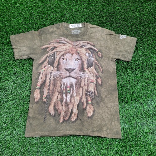 Reggae Lion Shirt Small 18x26 Faded Sage-Green
