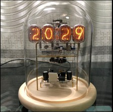 Nixie Tube Style Glow Clock Retro Desktop Ornament (DIY ) Kit Home Office Decor