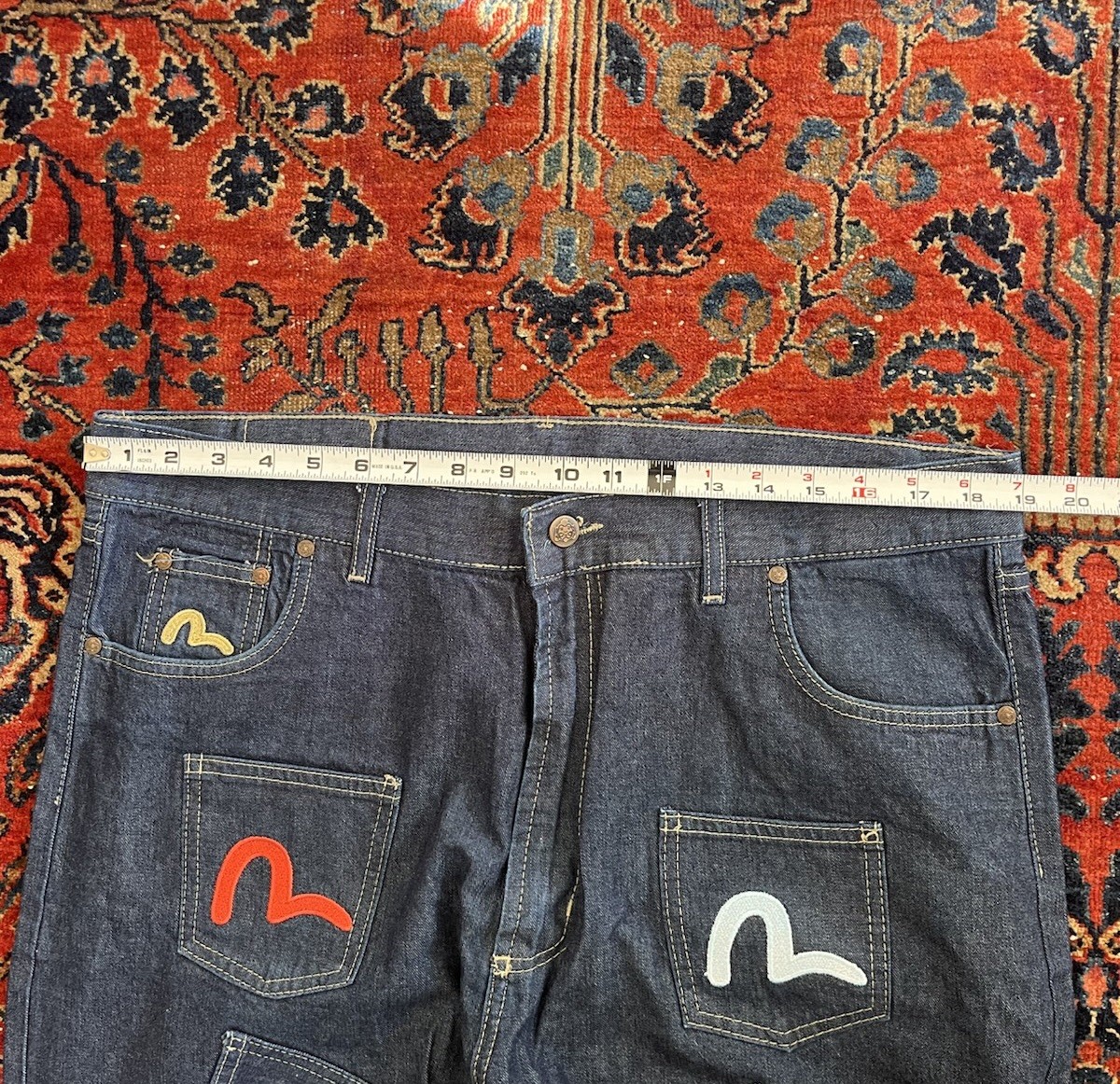RARE Vintage Evisu Multi Pocket Patchwork Jeans B… - image 10