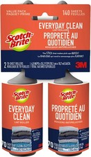Everyday Clean Lint Roller, 140 Sheets Total,2 Packs
