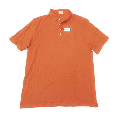 Johnnie-O Men's Orange Game Day Original Solid Hangin' Out Pocket Polo Shirt (L)