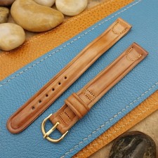 Vintage 14mm Long Classic Natural Tan Shell Cordovan Classic 1950s Watch Band