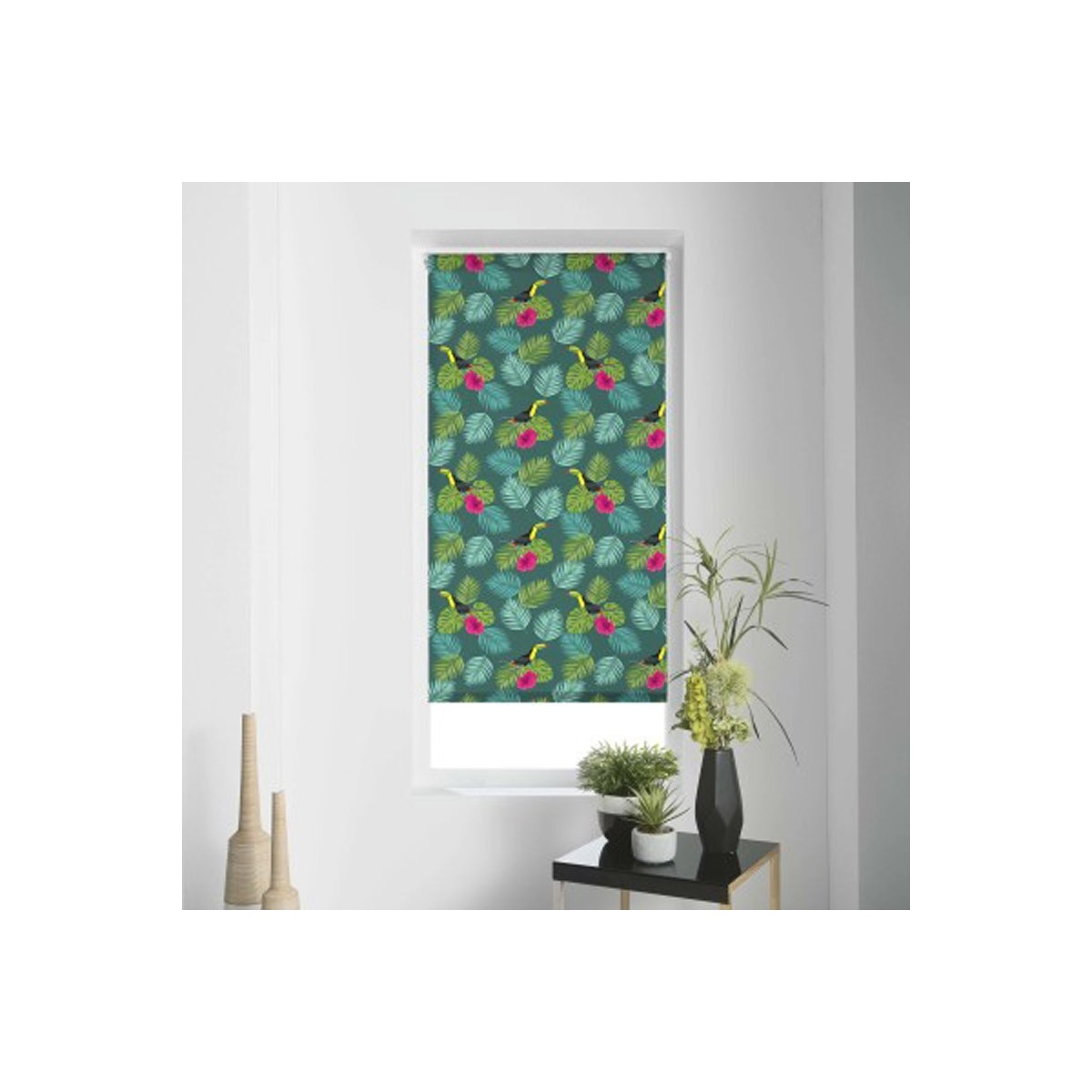 Store enrouleur tamisant Domingo 90x180cm rideau intérieur vert