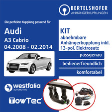 Für AUDI A3 Cabrio Typ 8P 04.2008-02.2014 AHK abn. +13pol sp. E-Satz NEU TOP