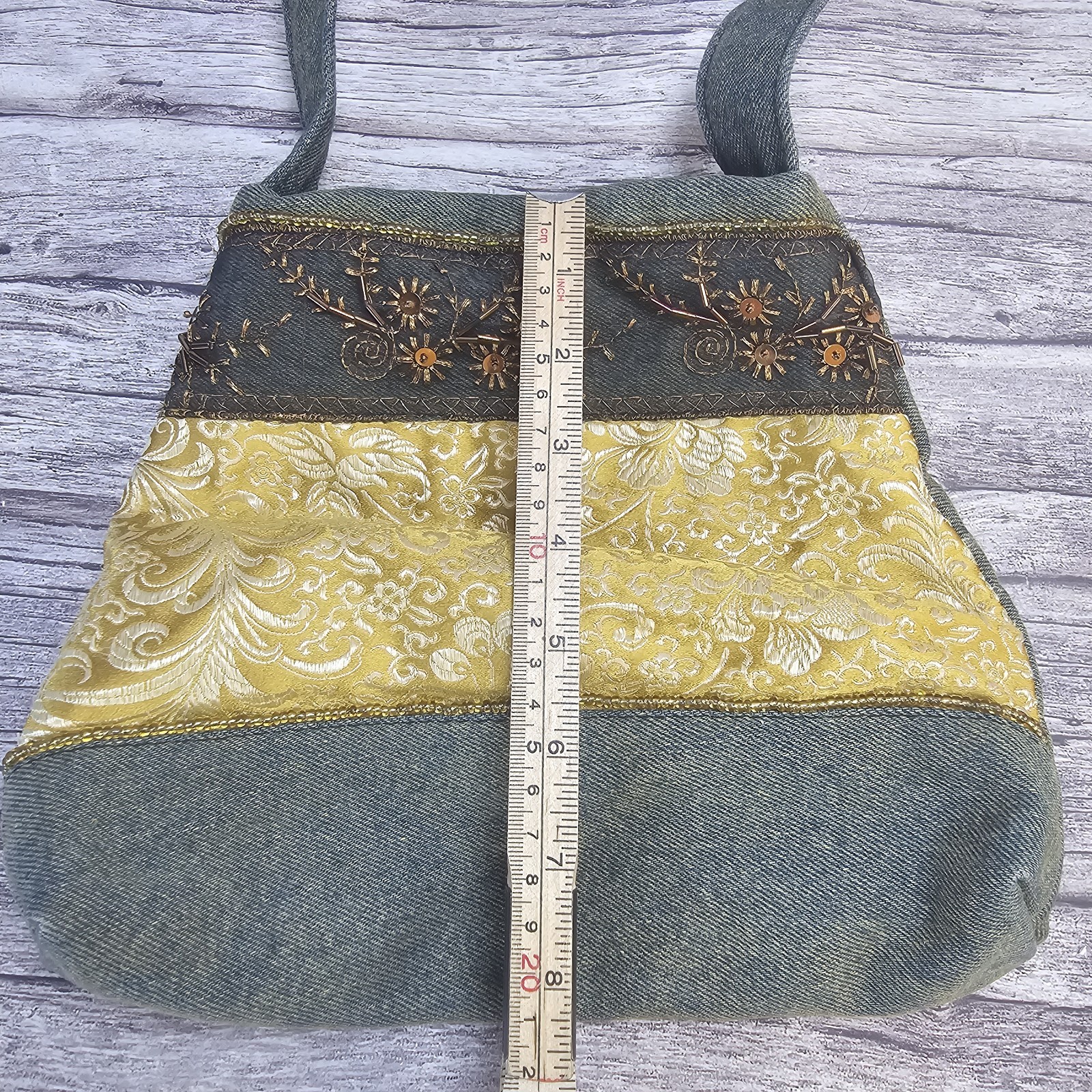 Lily Black Beaded Patchwork Purse - image 12