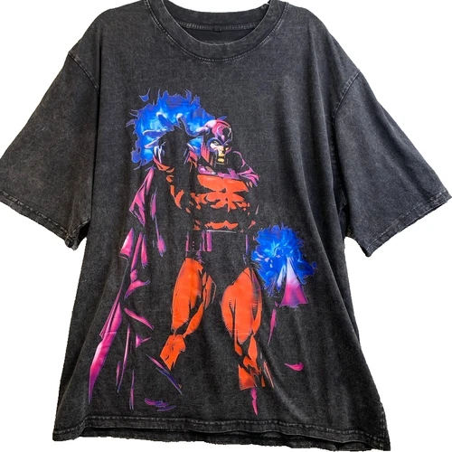 Vintage Magneto X-Men T-shirt Mens Size XXL Marvel Comics Black Thick Jersey
