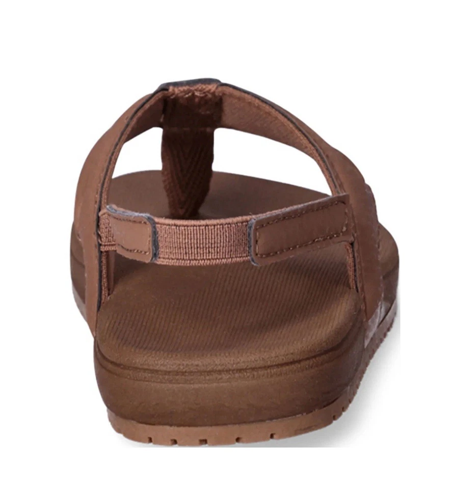 Sandalias chanclas informales con correa para el tobillo WONDER NATION para niños pequeños talla 5-6 • Marrón Foto 3 de 4