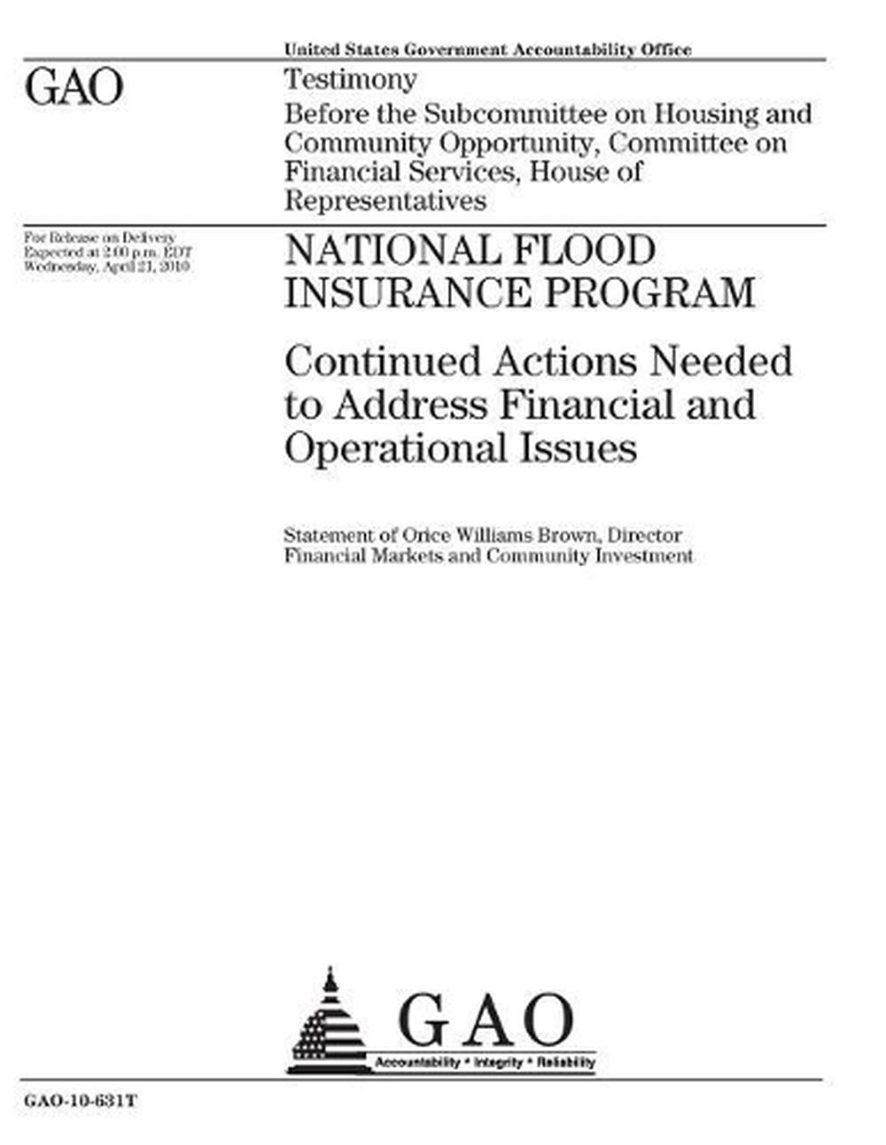 Urgent! Quebec Floods: Risk Remains High! 15 National Flood Insurance Program~: ~Continued Actions Needed To Address Financia