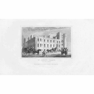 LONDON St James's Palace - antiker Druck um 1850