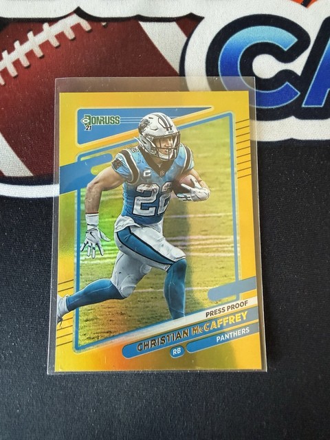 2021 Panini Donruss Christian McCaffrey #219 Press Proof Gold Holo