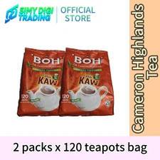 BOH Teh Classic KAW Potbags (2-Pack) | 240 Total|Strong Black Tea for Teh Tarik
