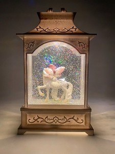Fairy on Unicorn Glitter Water Lantern Battery Operated Raz Imports