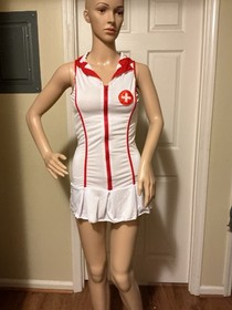 Ladies Super Sexy White & Red Nurse Lingerie 