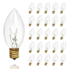 25 Pack C9 Incandescent Christmas Light Bulbs, 7 Watt Warm White 25PK Clear