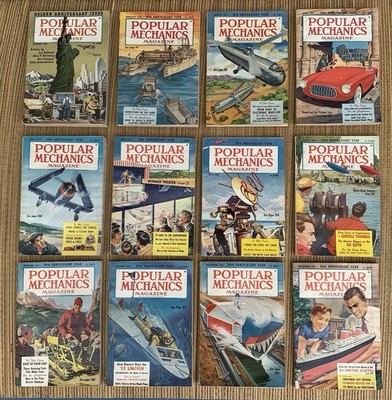 1952 Popular Mechanics Magazine Full Year 12 Issues January - December Vintage