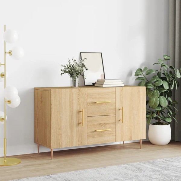 Sideboard Sonoma Eiche 100X36X60 Cm Kommode Holzwerkstoff Wohnzimmer-image