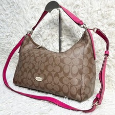 COACH Signature Shoulder Bag Pink 2WAY