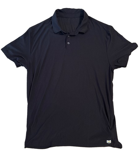 Vuori Polo Shirt Mens Medium Black Golf Performance Golfer Strato Tech Golfing