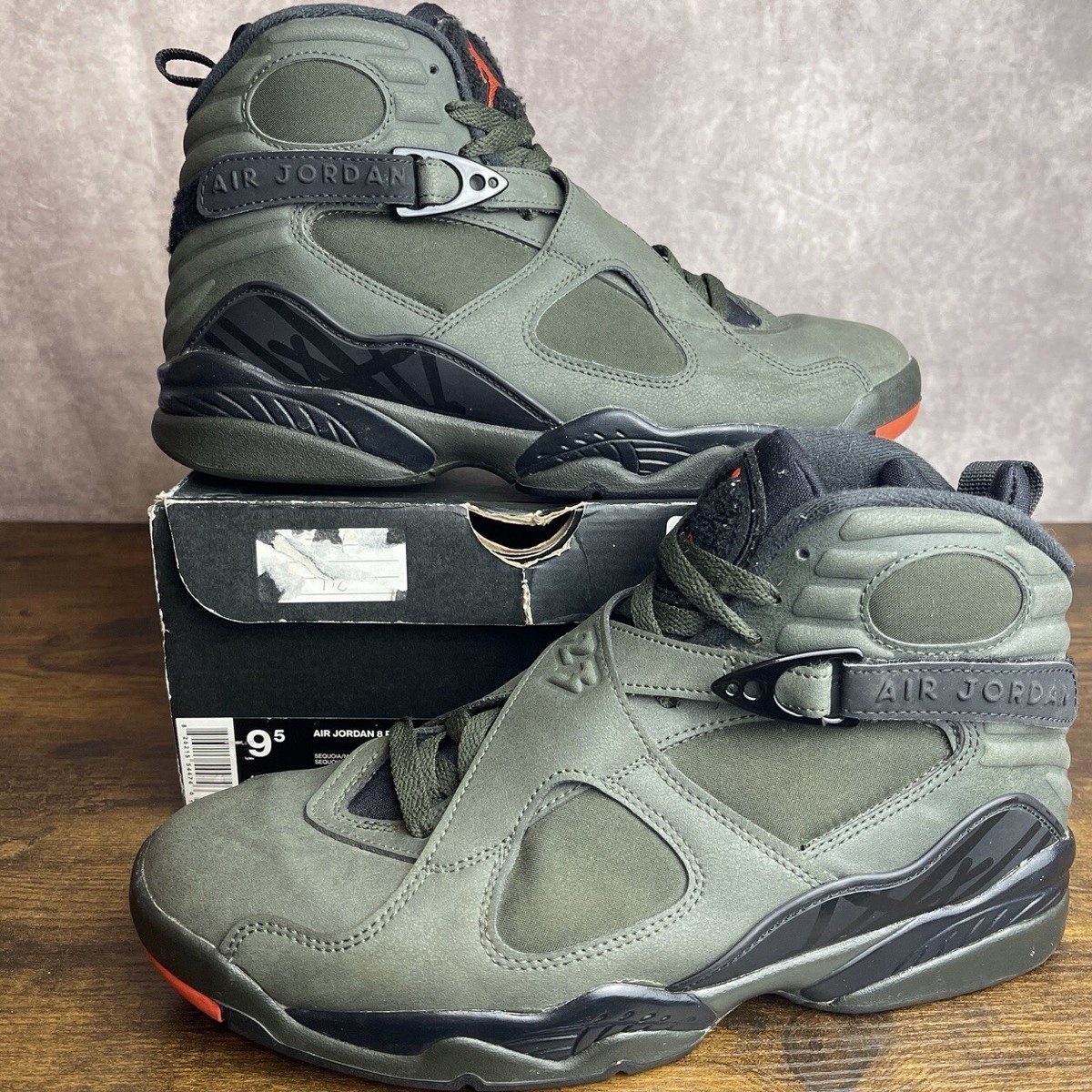 Air Jordan 8 Retro Take Flight Undefeated Size 9.5 305381-305 Army