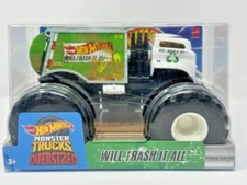 Hot Wheels Monster Trucks Oversized WILL TRASH IT ALL Garbage Truck GWK99 Metal