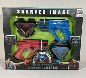 4 Guns 2 Sharper Image Two Player Electronic Laser Tag With Infrared Technology