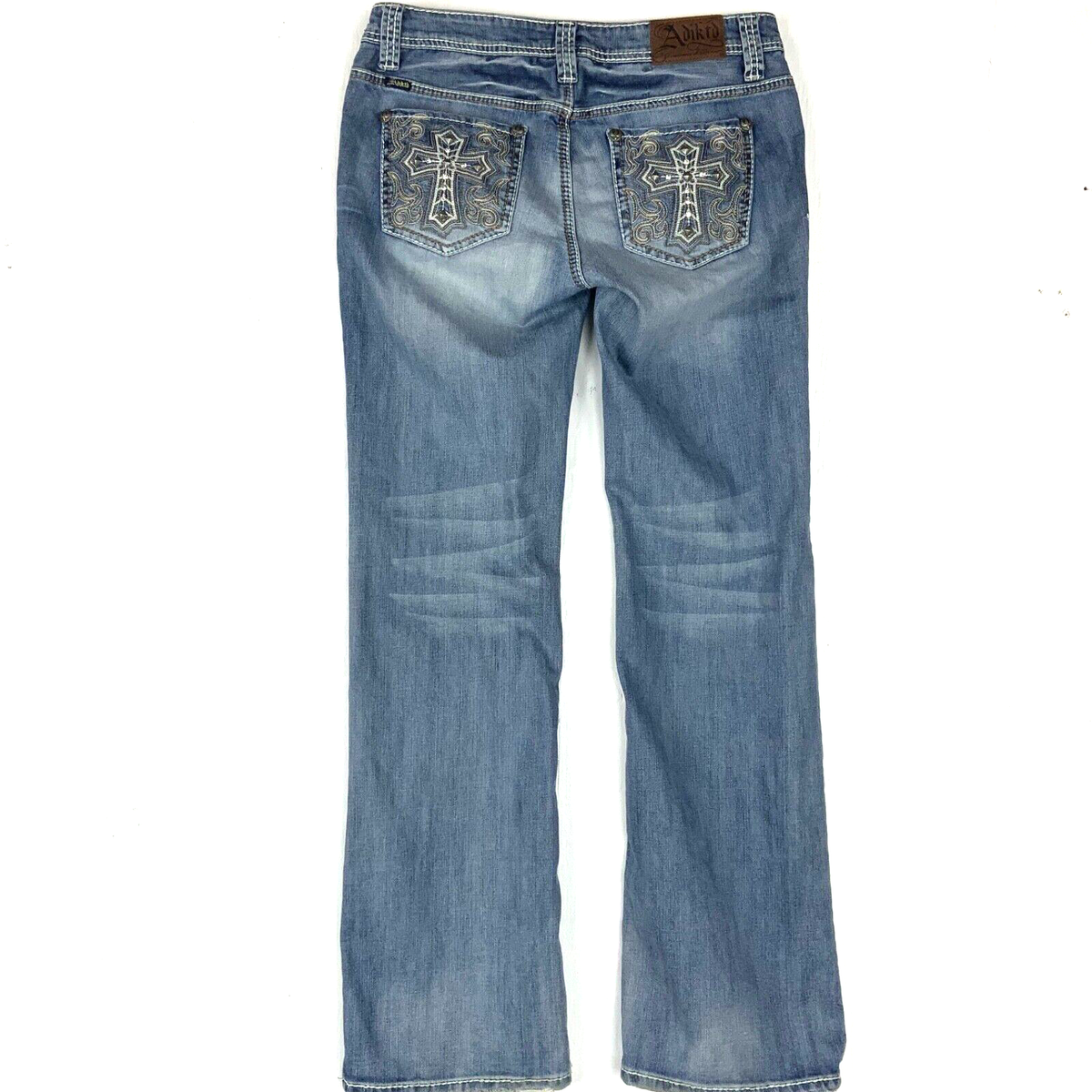 Y2K Denim Jean Women's Size 10 Blue Straight Cut Crosses