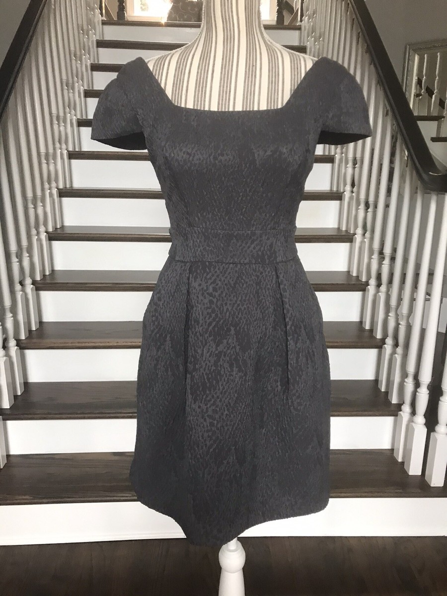 BCBG Generation Cap Sleeve Fit & Flare Dress Charcoal Gray Size 2 | eBay