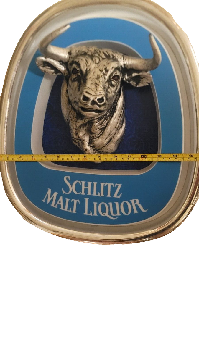 Vintage Schlitz BULL Malt Liquor Beer Sign APPROX 15X15 RARE | eBay