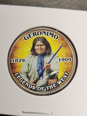 Geronimo Colorized Colorized Kennedy Half Dollar 50C Geronimo Legends of the West 1829 ...