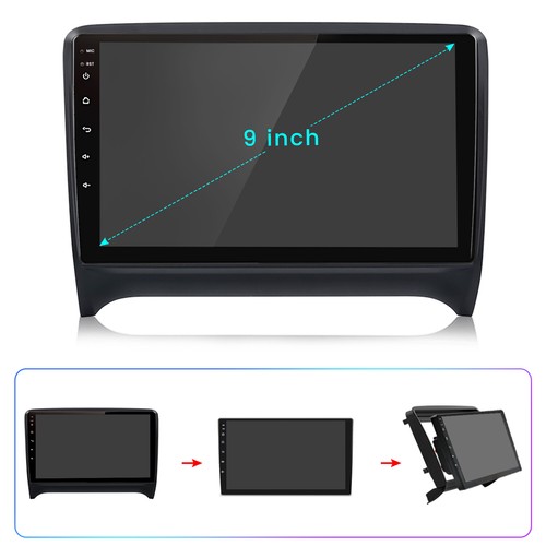 9"Android13 Apple Car Stereo Radio GPS Sat Nav WIFI For Audi TT MK2 8J 2006-2014 - Picture 17 of 17