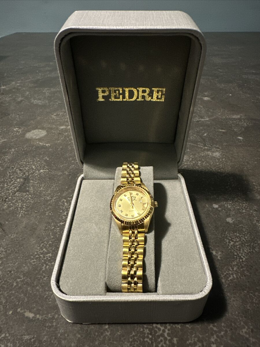 Vintage Pedre Women's Gold-Tone Crystal Rhinestone Bracelet Watch Quartz Vintage Pedre Women's Gold-Tone Crystal Rhinestone Bracelet Watch Quartz