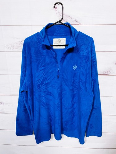 Boy Scouts Of America Adult Fleece 1/4 Zip Pullover Size L Blue Long Sleeve - Picture 5 of 10