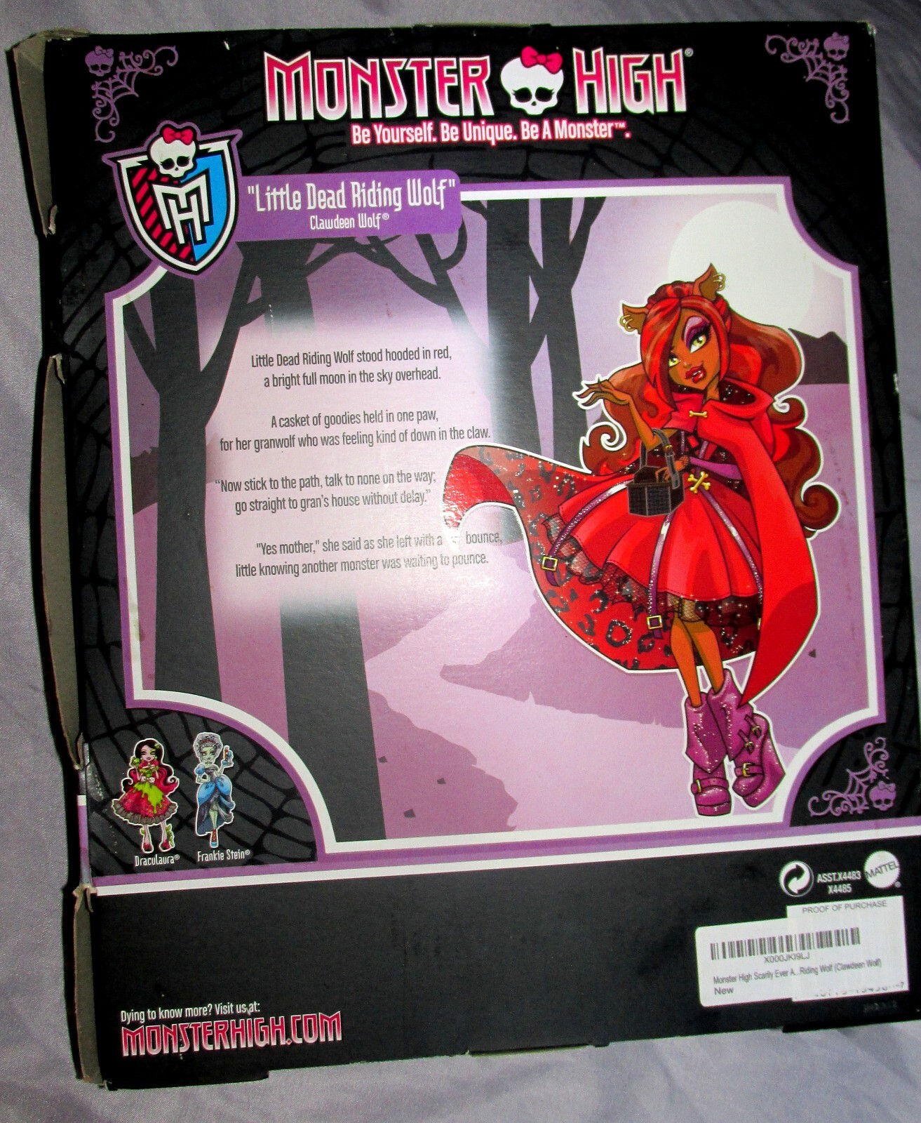 Mattel Monster High Scarily Ever After Little Dead Riding Wolf Clawdeen Doll 
