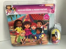 Nickelodeon DORA and Friends Optical Mouse + Mouse Pad USB Set BRAND NEW SEALED