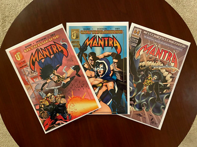 (lot of 3 Comics) Mantra #1 #2 & #10 (Malibu 1993) w/ Ultraverse Trading Card NM