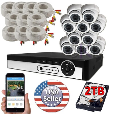 Sikker 16 Channel recorder 10pcs 5MP Security Camera System with 2TB hard drive