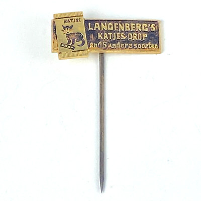 Langenberg's Katjes Drop Stick Pin Candy Hat Kitten Cat  Dutch Vintage